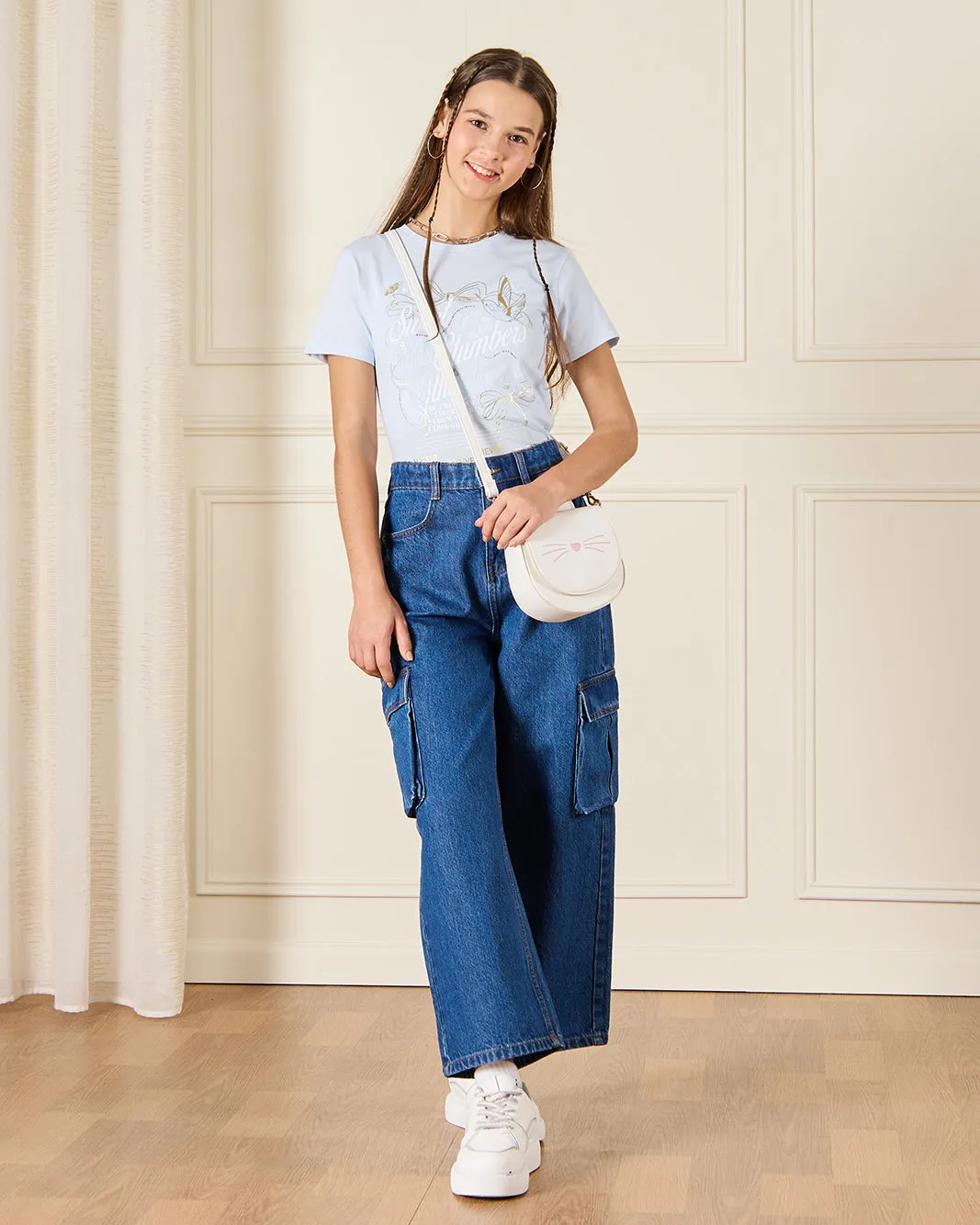 Senior Girls Blue Printed T-shirt sold by Redtag product image thumbnail 2