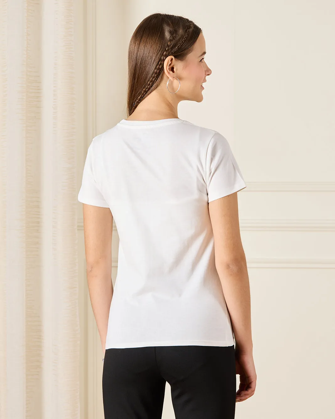 Senior Girls White Printed T-shirt sold by Redtag product image thumbnail 3