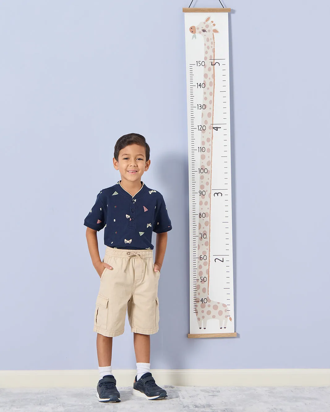 Boys Navy Allover Mandarin Collar Polo sold by Redtag product image thumbnail 5