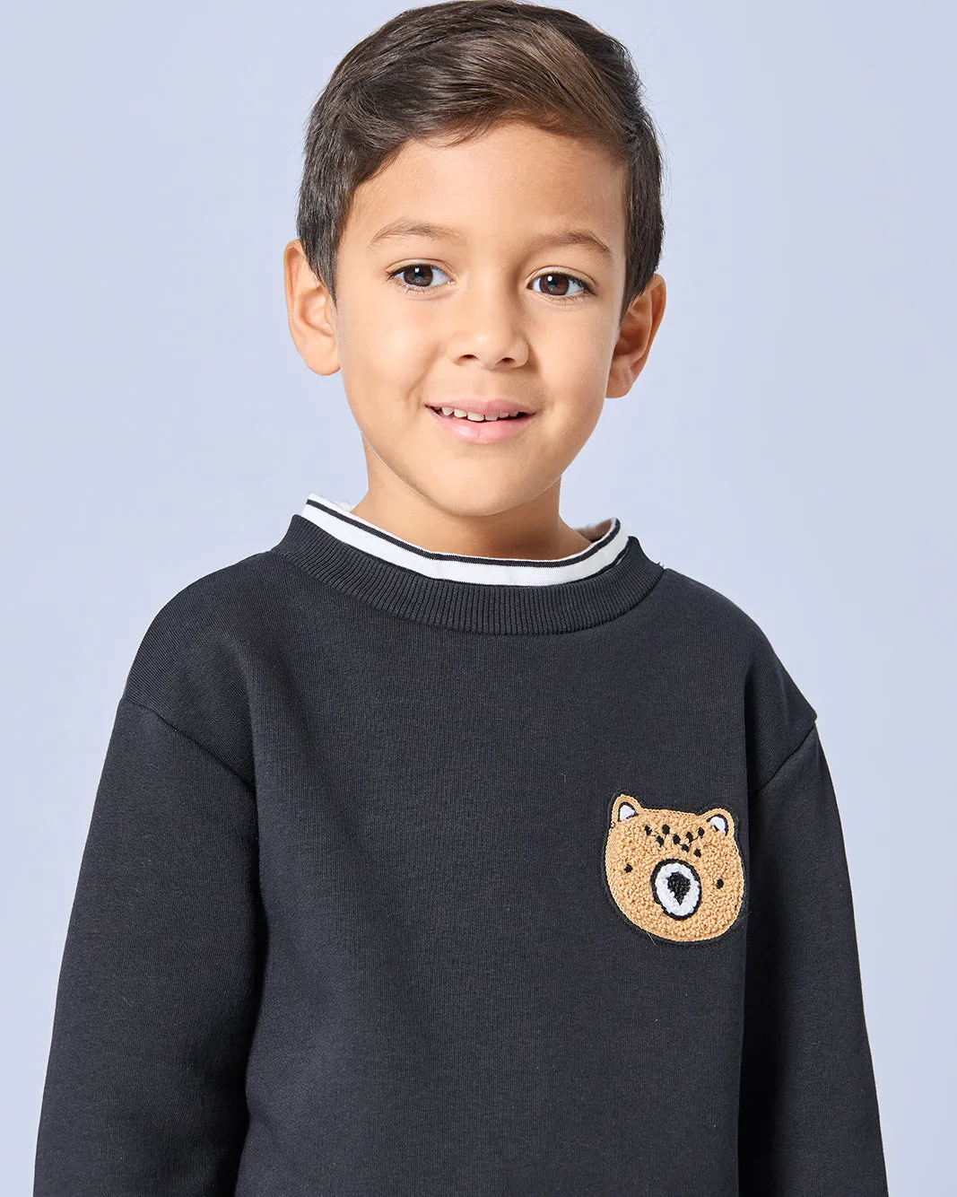 Boys Black Embellished Sweatshirt sold by Redtag product image thumbnail 4