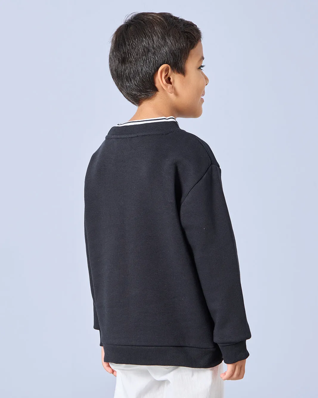 Boys Black Embellished Sweatshirt sold by Redtag product image thumbnail 3