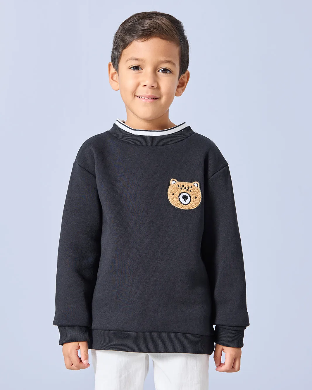 Boys Black Embellished Sweatshirt sold by Redtag