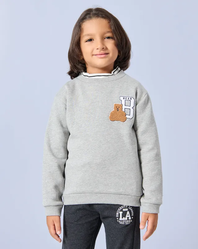 Boys Grey Embellished Sweatshirt sold by Redtag