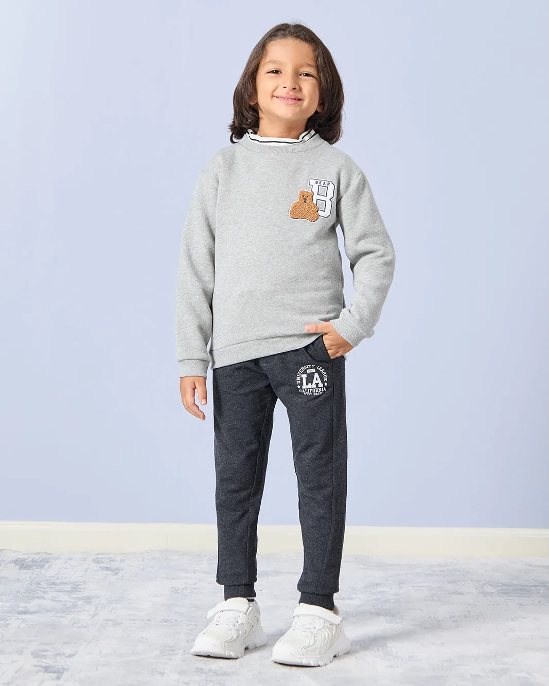 Boys Grey Embellished Sweatshirt sold by Redtag product image thumbnail 2