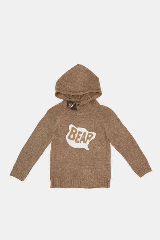 Infant Boys Beige Hooded Pullover sold by Redtag
