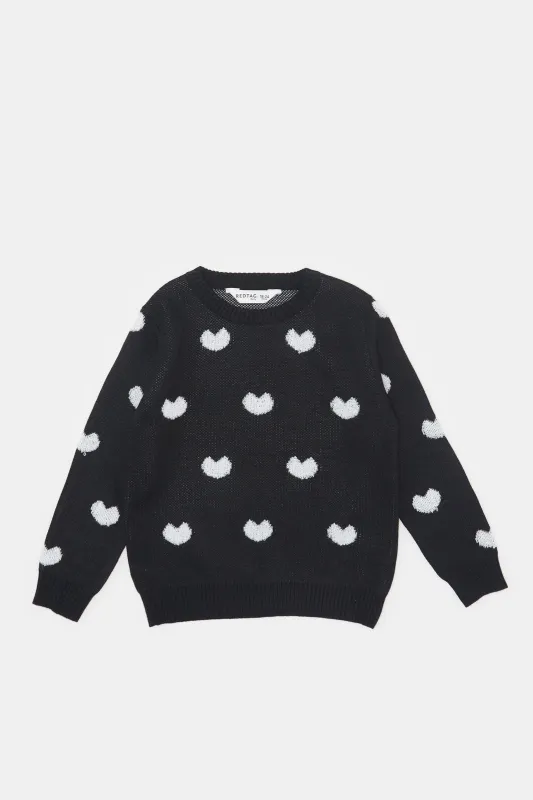 Infant Girls Black Knitted Sweater sold by Redtag