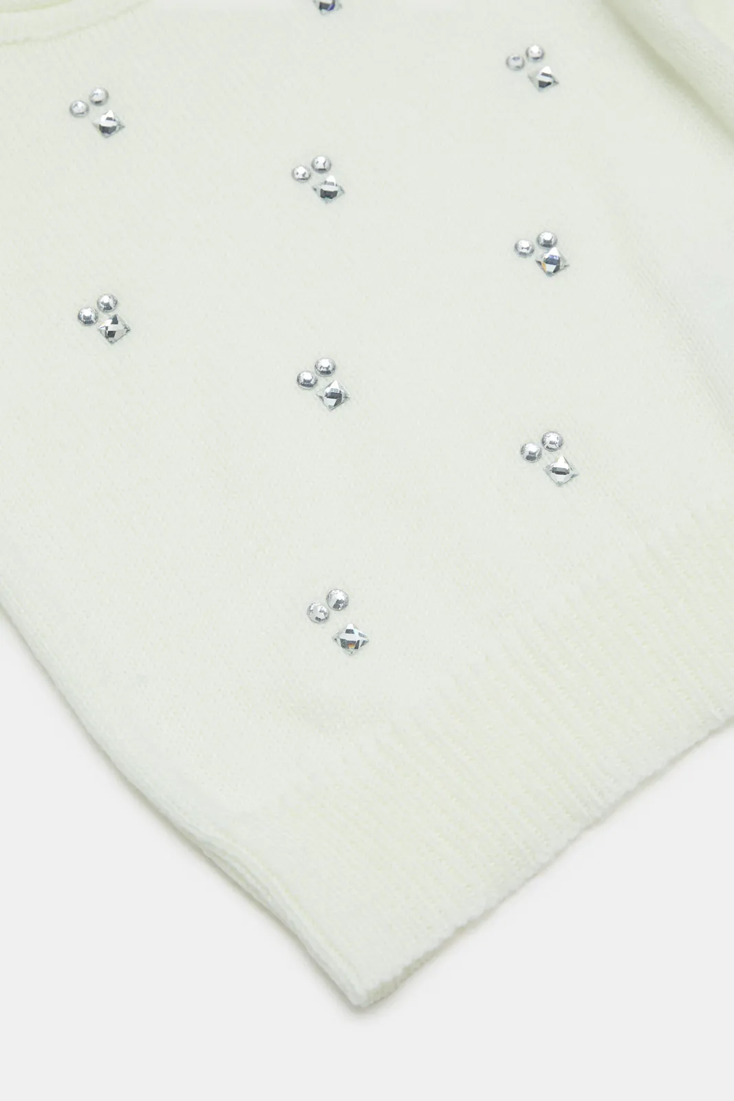 Infant Girls Cream Embellished Pullover sold by Redtag product image thumbnail 4