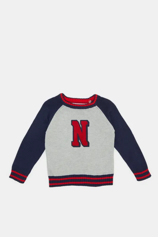 Infant Boys Grey Knitted Pullover sold by Redtag
