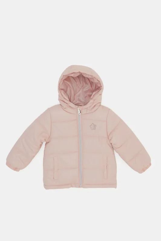 Infant Girls Pink Hooded Jacket sold by Redtag