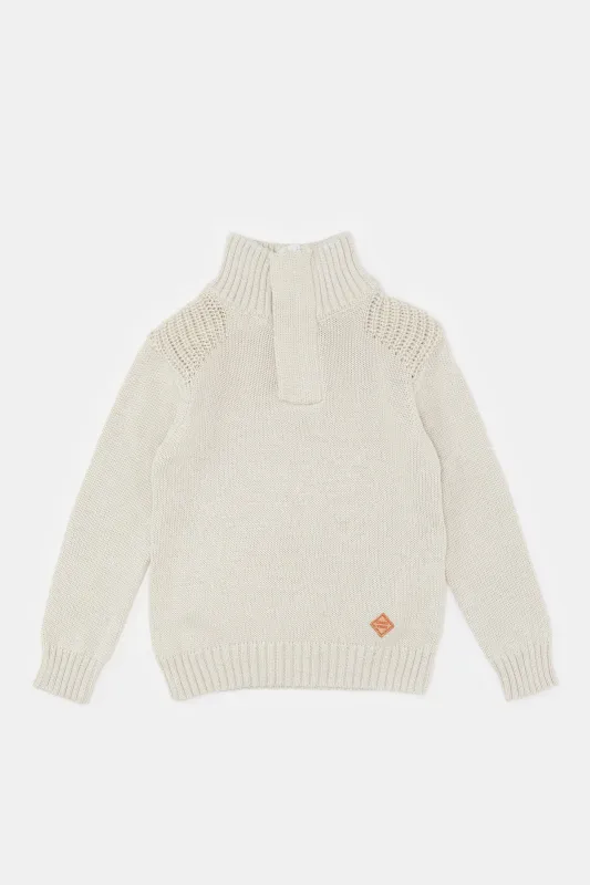 Infant Boys Cream Knitted Sweater sold by Redtag