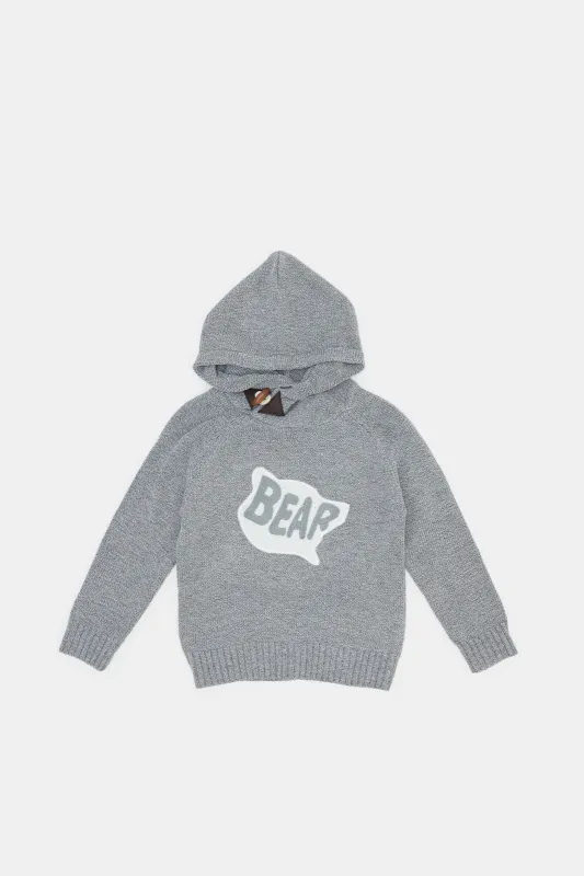 Infant Boys Grey Hooded Pullover sold by Redtag