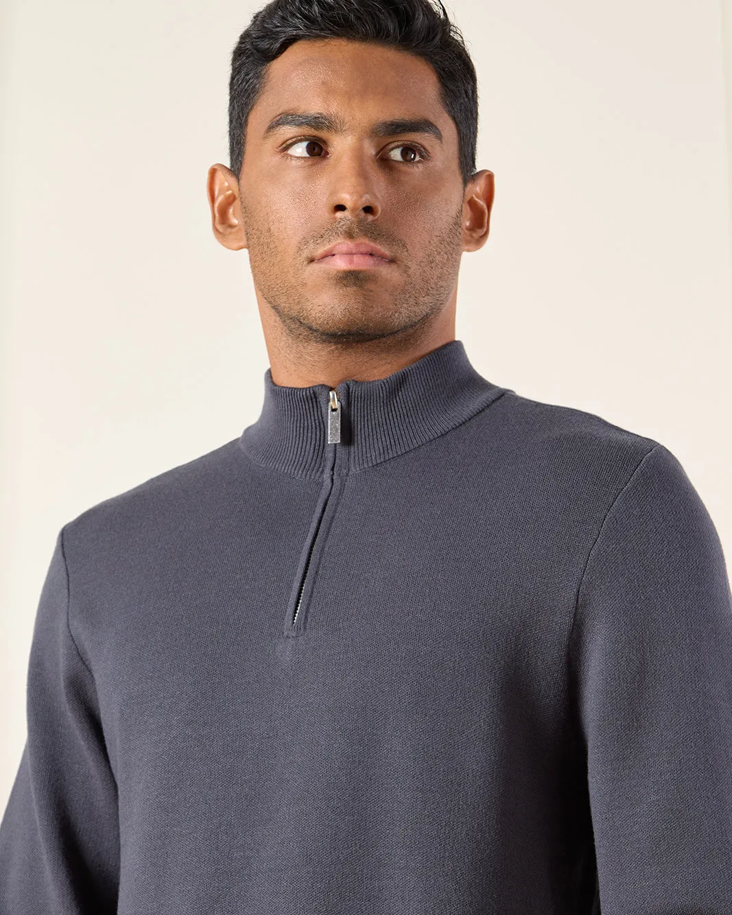 Men Grey Half Zip Pullover sold by Redtag product image thumbnail 4