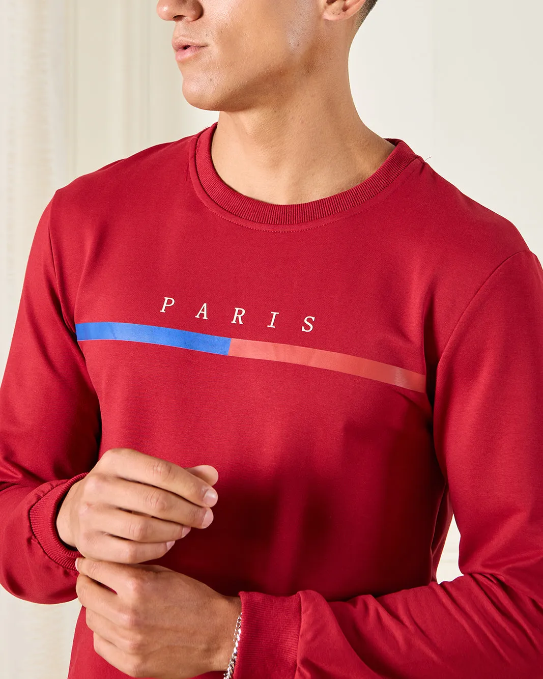 Men Red Printed Sweatshirt sold by Redtag product image thumbnail 4