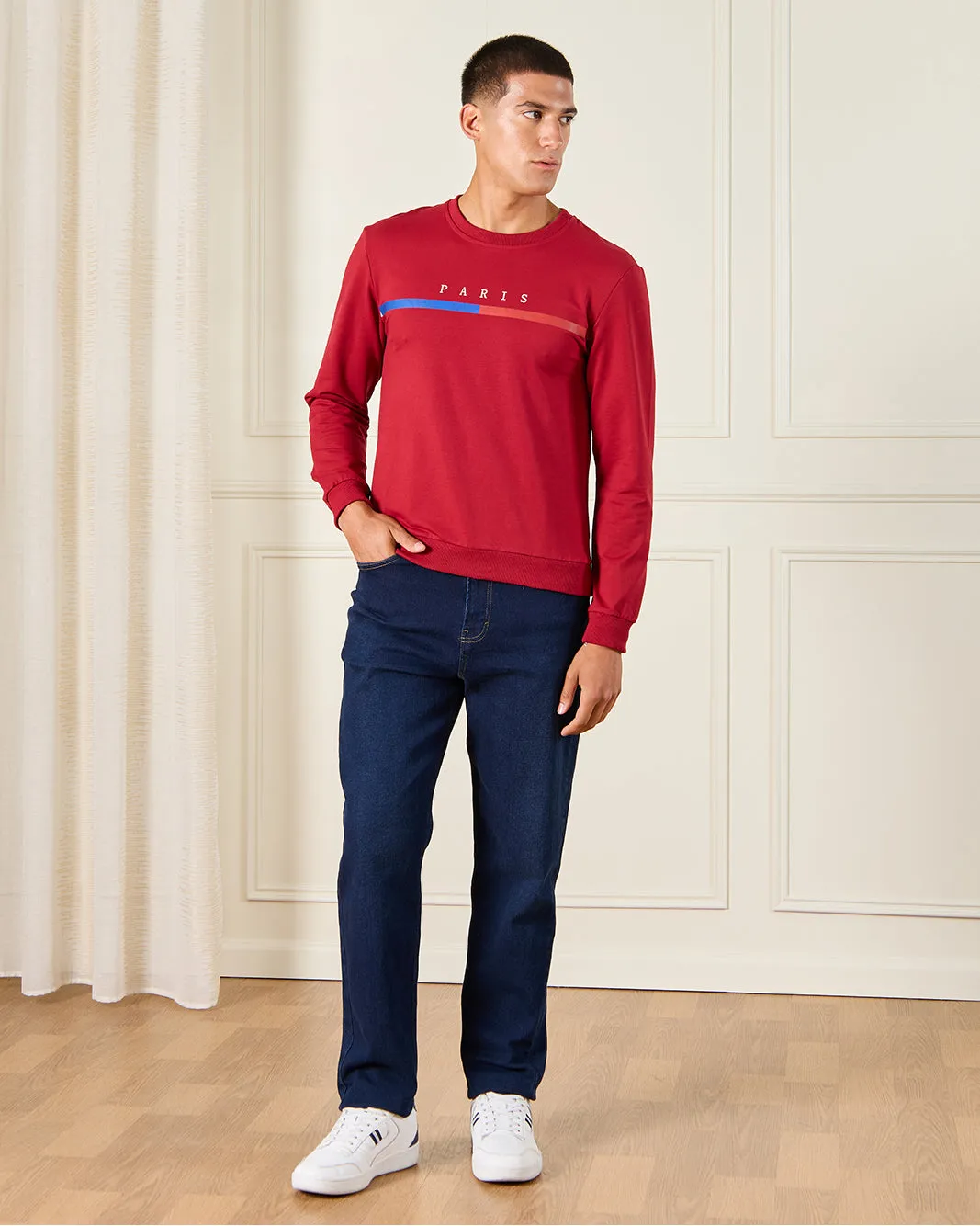 Men Red Printed Sweatshirt sold by Redtag product image thumbnail 2