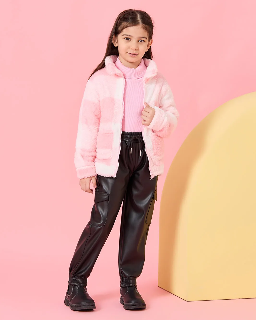 Girls Pink Checkered Sweatshirt sold by Redtag product image thumbnail 2