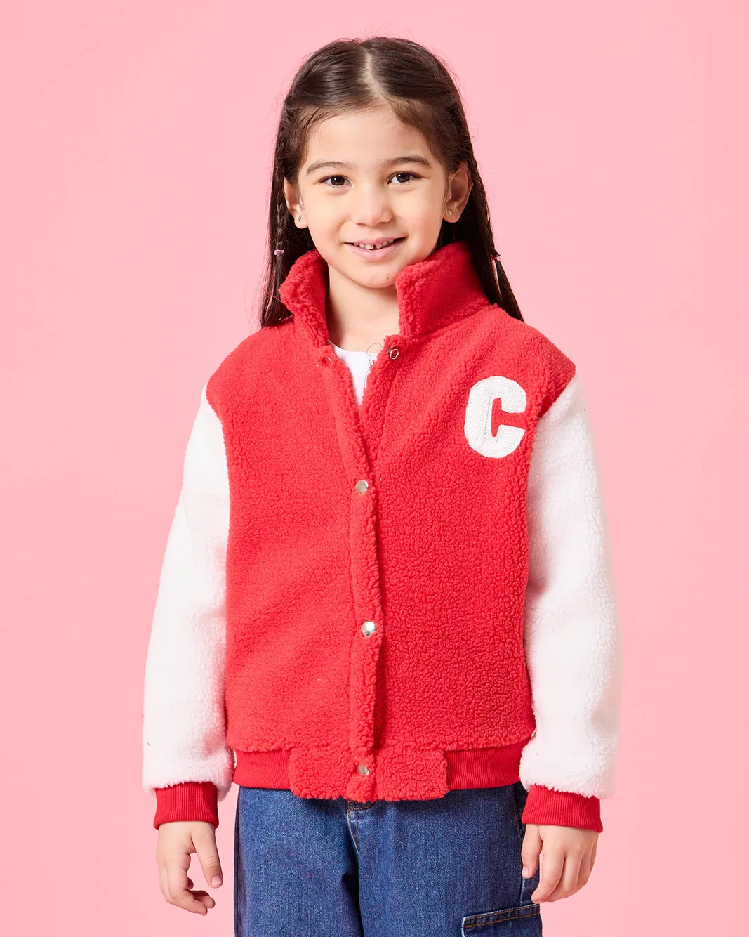 Girls Red And White Textured Sweatshirt sold by Redtag