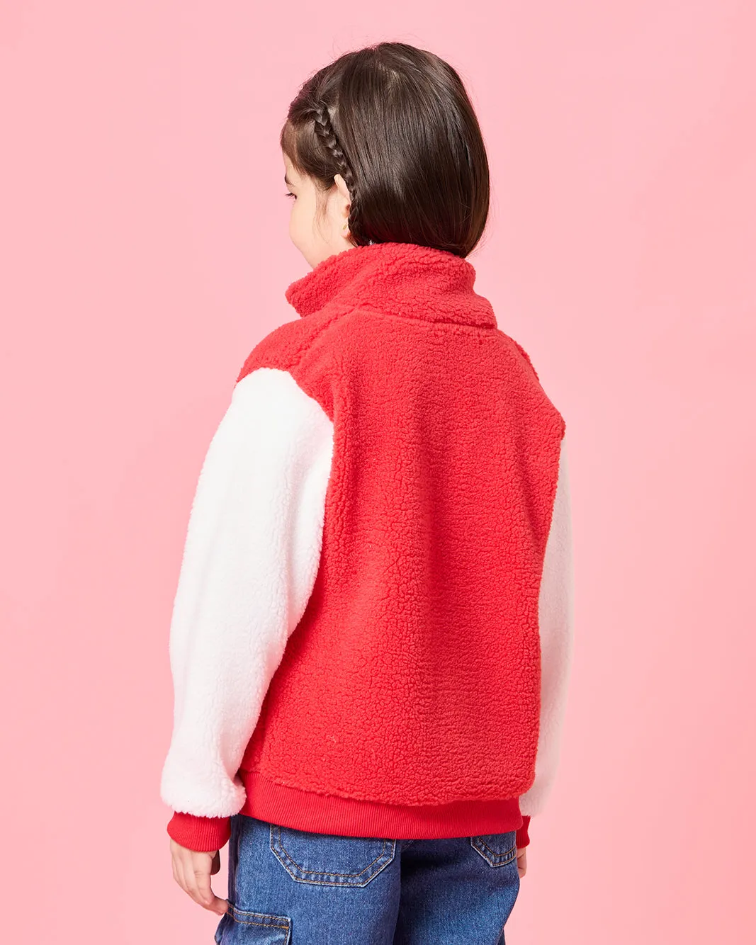 Girls Red And White Textured Sweatshirt sold by Redtag product image thumbnail 3