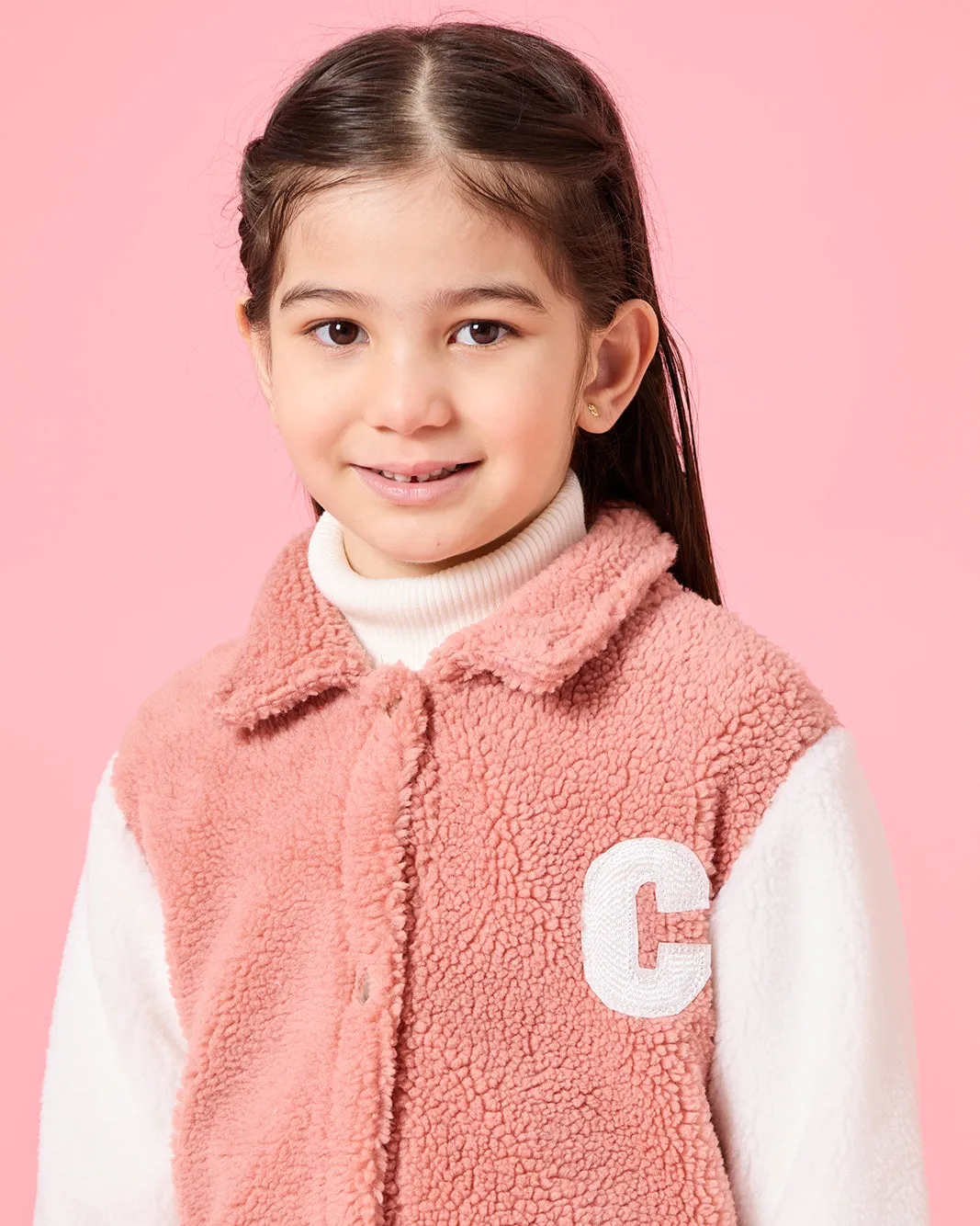 Girls Pink And White Textured Sweatshirt sold by Redtag product image thumbnail 4
