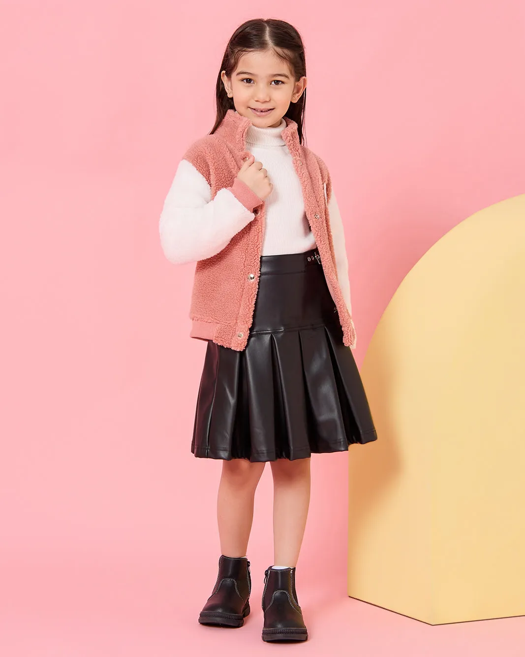 Girls Pink And White Textured Sweatshirt sold by Redtag product image thumbnail 2