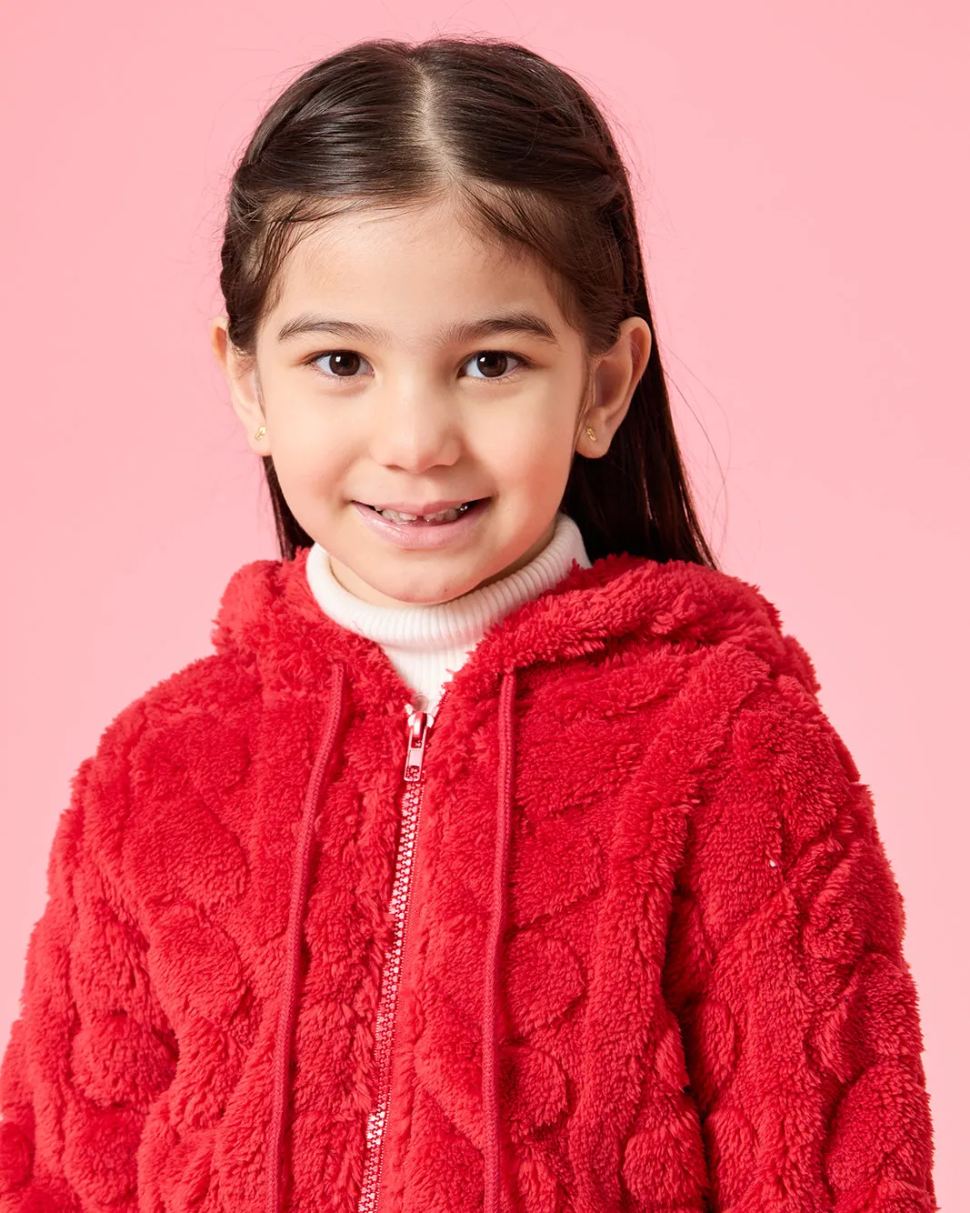 Girls Burgundy Textured Hooded Sweatshirt sold by Redtag product image thumbnail 4