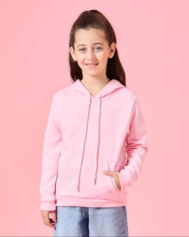 Girls Pink Printed Hooded Sweatshirt sold by Redtag