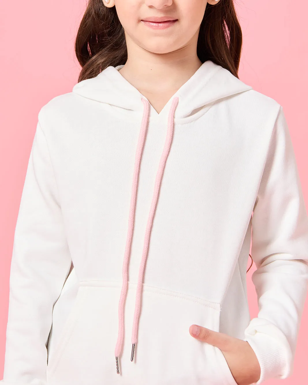 Girls White Printed Hooded Sweatshirt sold by Redtag product image thumbnail 4