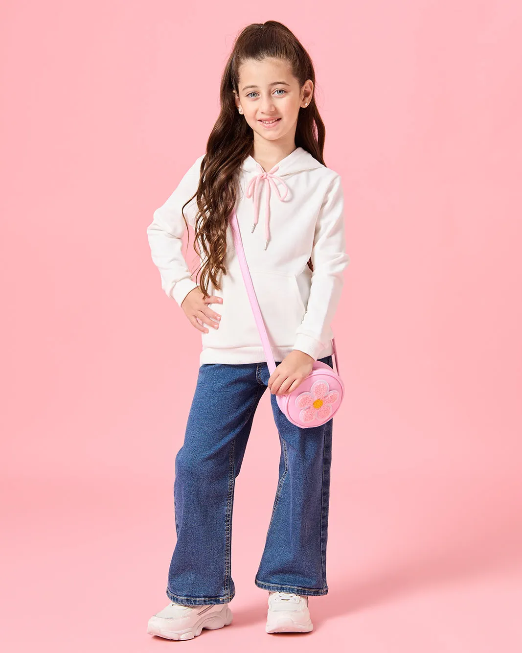 Girls White Printed Hooded Sweatshirt sold by Redtag product image thumbnail 2