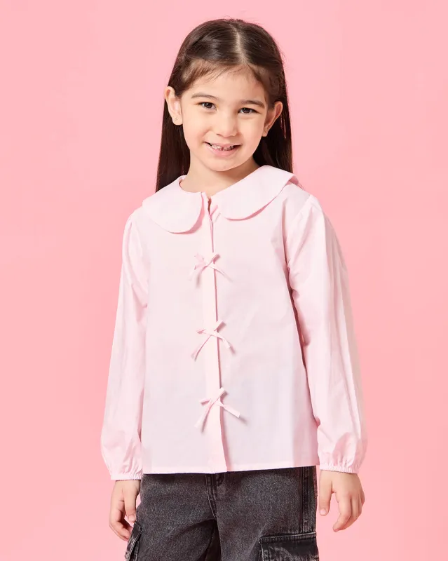 Girls Pink Button Front Blouse sold by Redtag