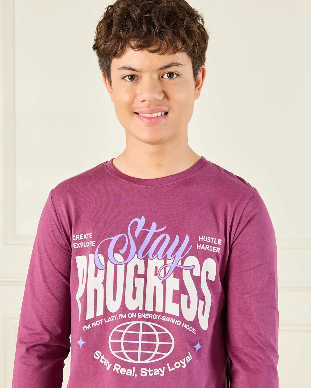 Senior Boys Burgundy Long Sleeve T-Shirt sold by Redtag product image thumbnail 4