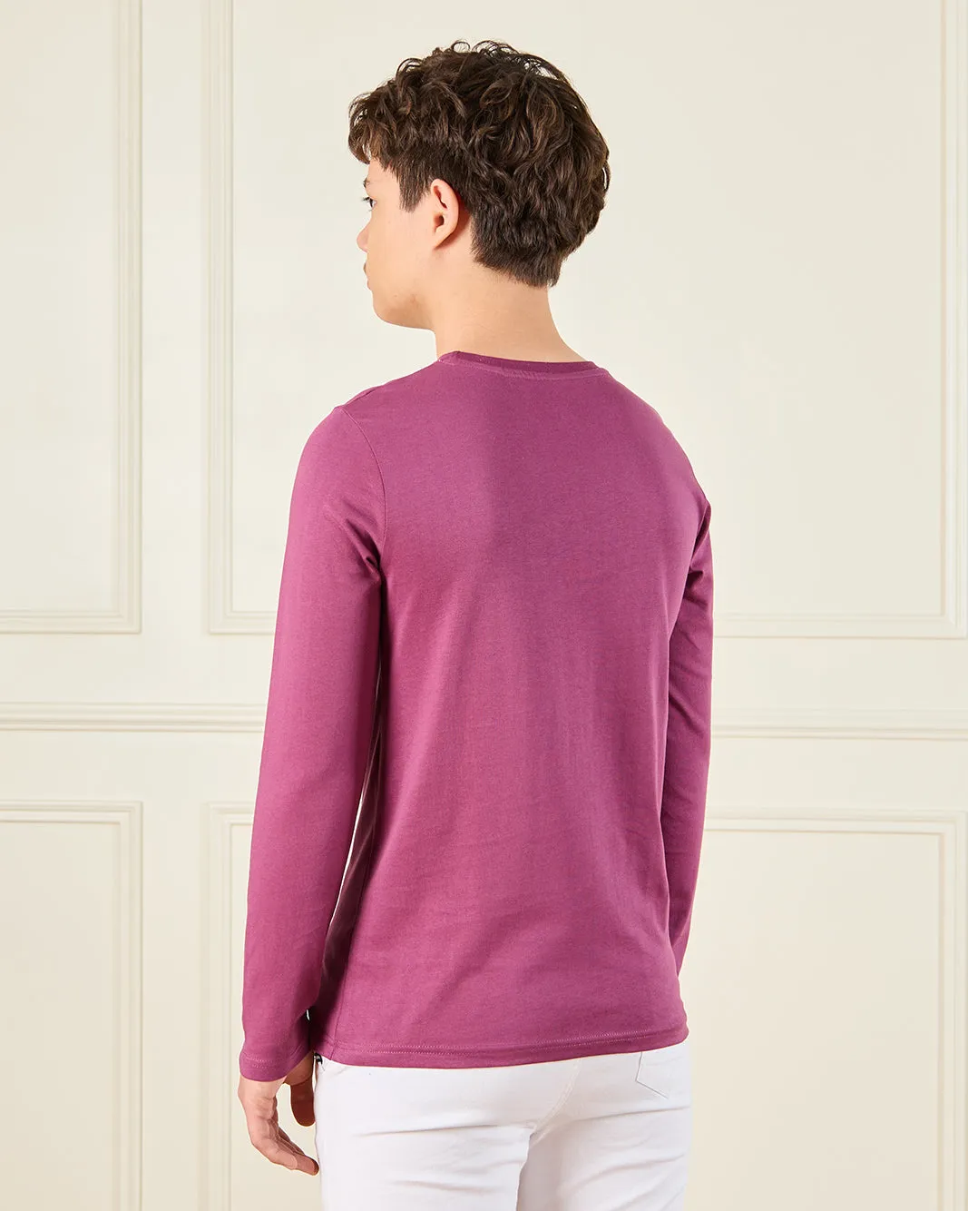 Senior Boys Burgundy Long Sleeve T-Shirt sold by Redtag product image thumbnail 3