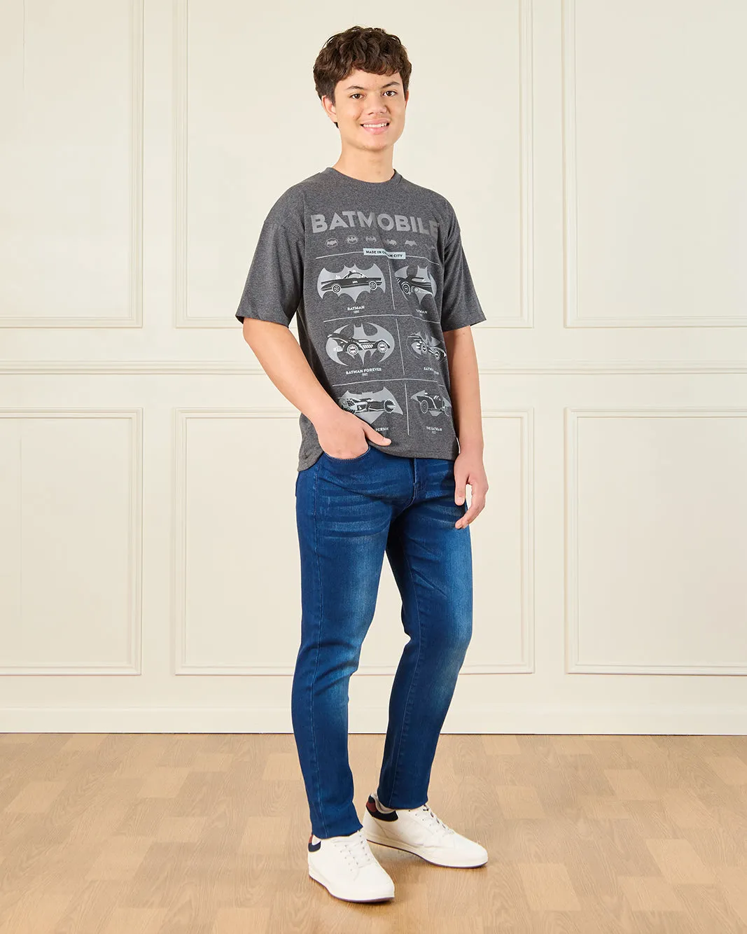 Senior Boys Charcoal Batmobile Print T-Shirt sold by Redtag product image thumbnail 2