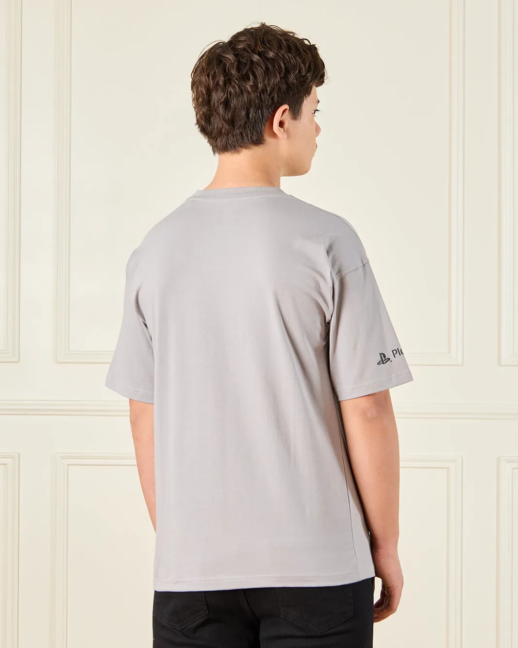 Senior Boys Grey Play Station Print T-Shirt sold by Redtag product image thumbnail 3