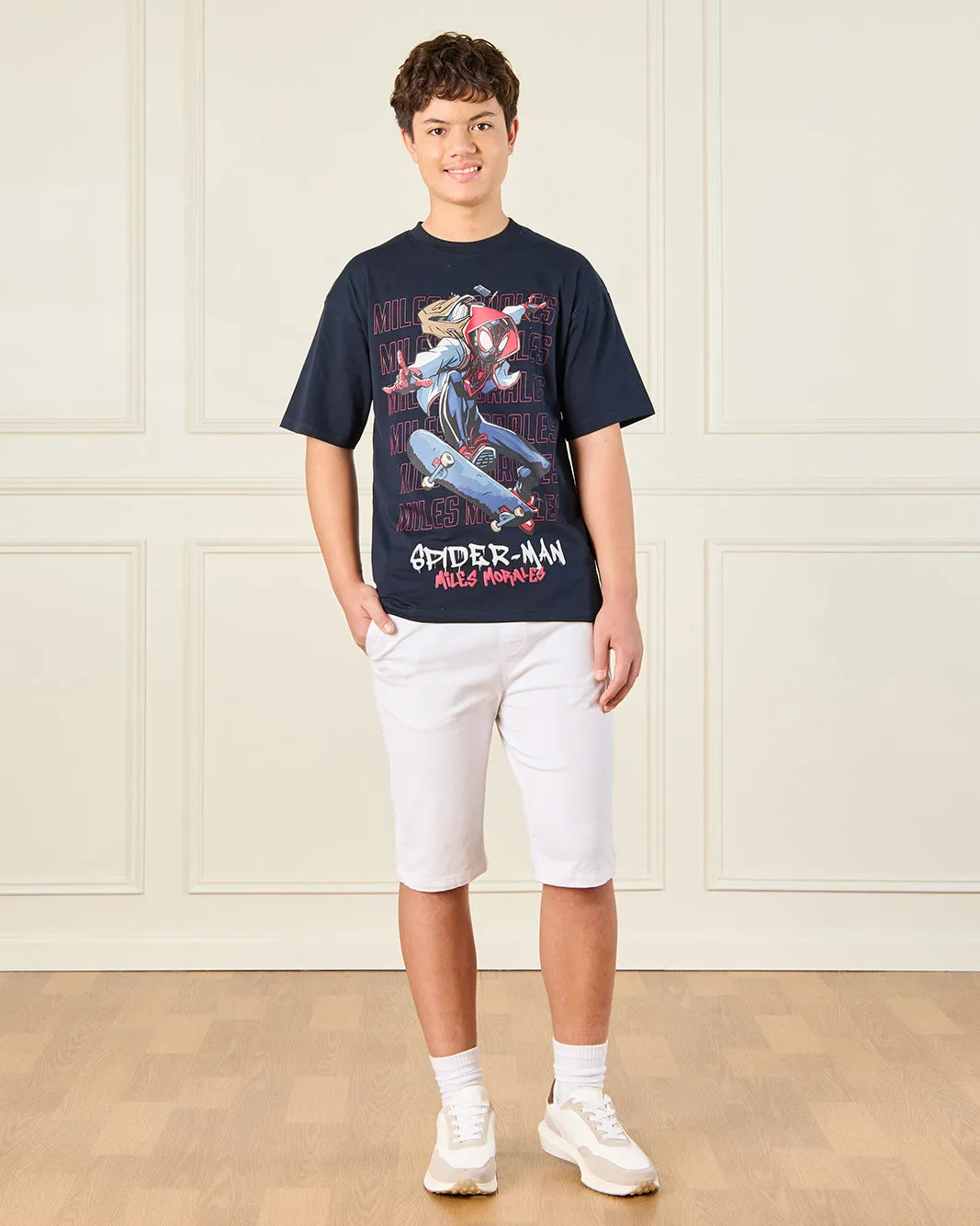 Senior Boys Navy Spiderman Print T-Shirt sold by Redtag product image thumbnail 2