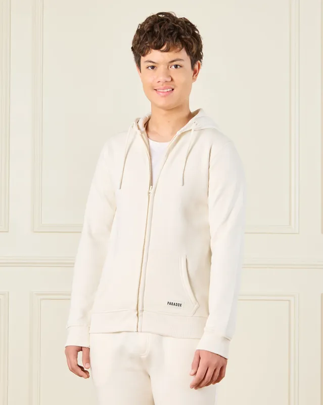 Senior Boys Ivory Zip Thru Sweatshirt sold by Redtag