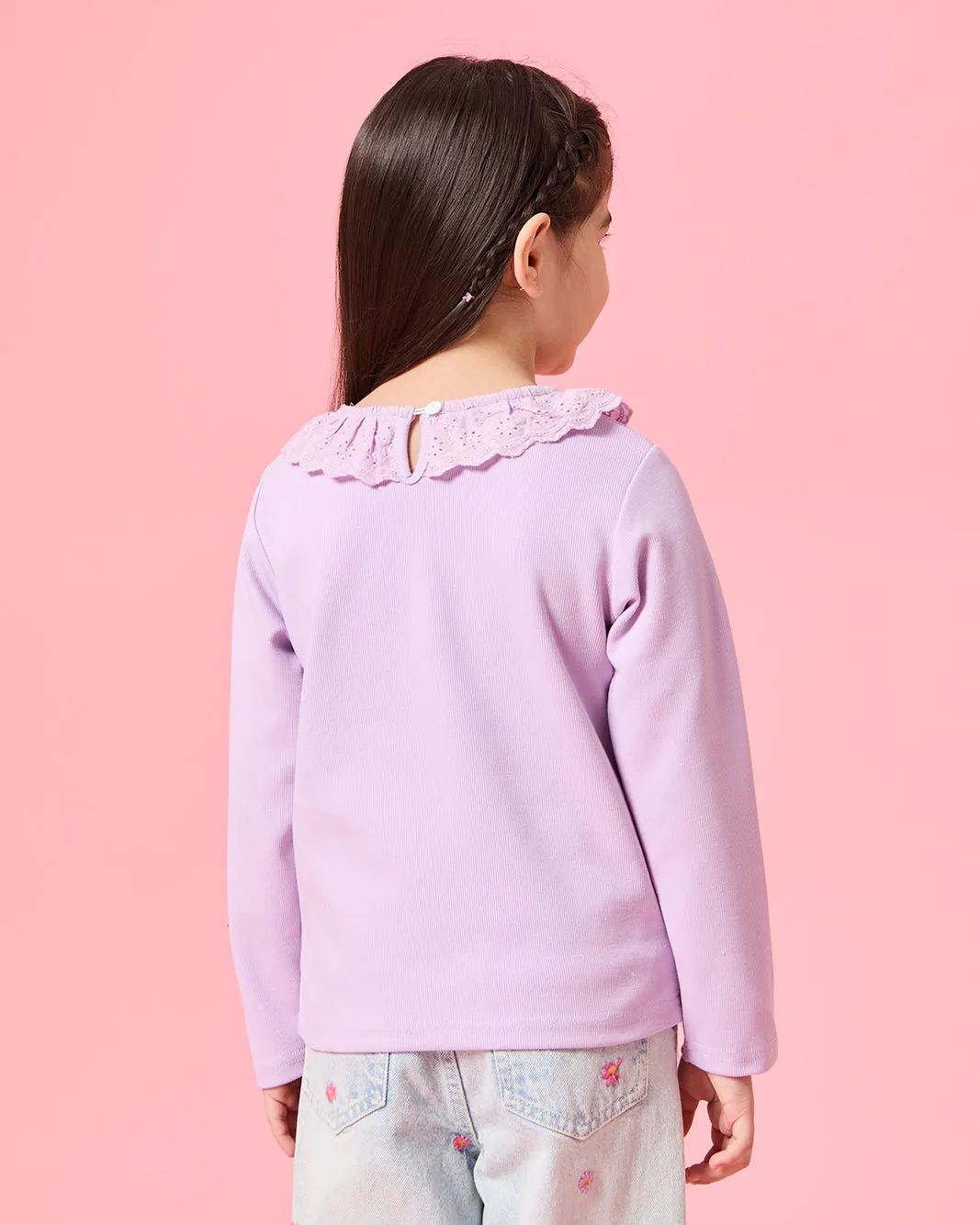 Girls Lilac Long Sleeves T-Shirt sold by Redtag product image thumbnail 3