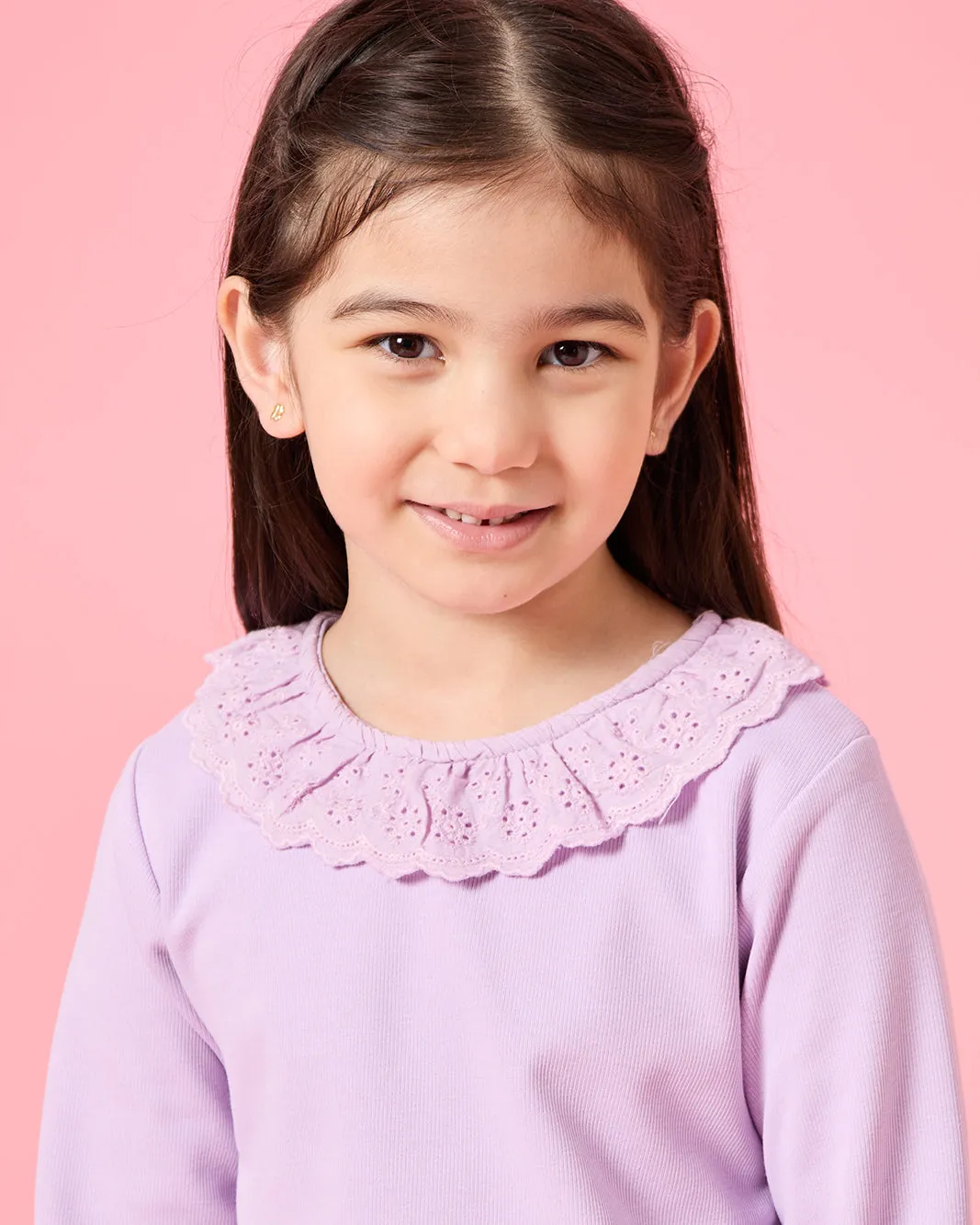 Girls Lilac Long Sleeves T-Shirt sold by Redtag product image thumbnail 4