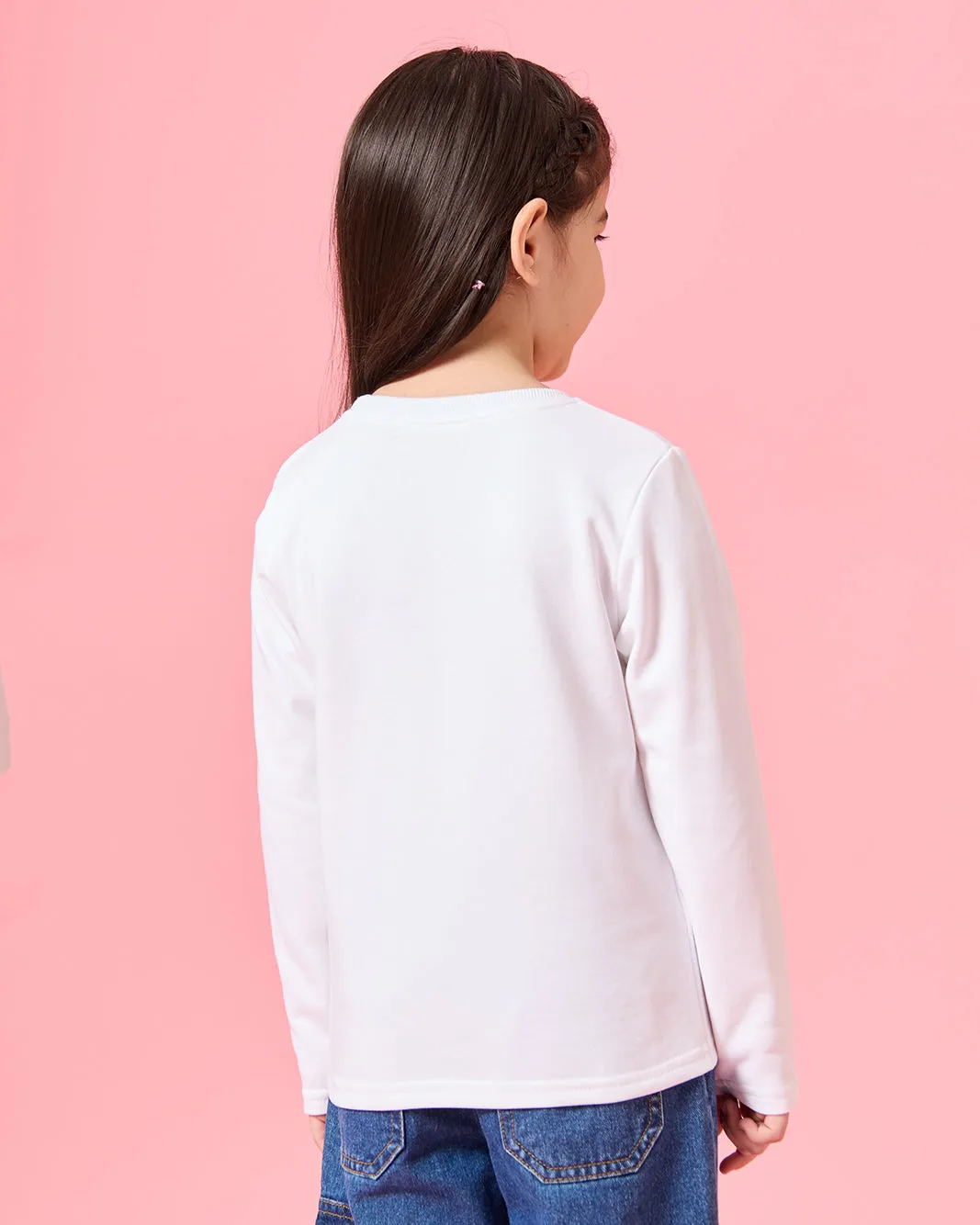 Girls White Hearts Print T-Shirt sold by Redtag product image thumbnail 3