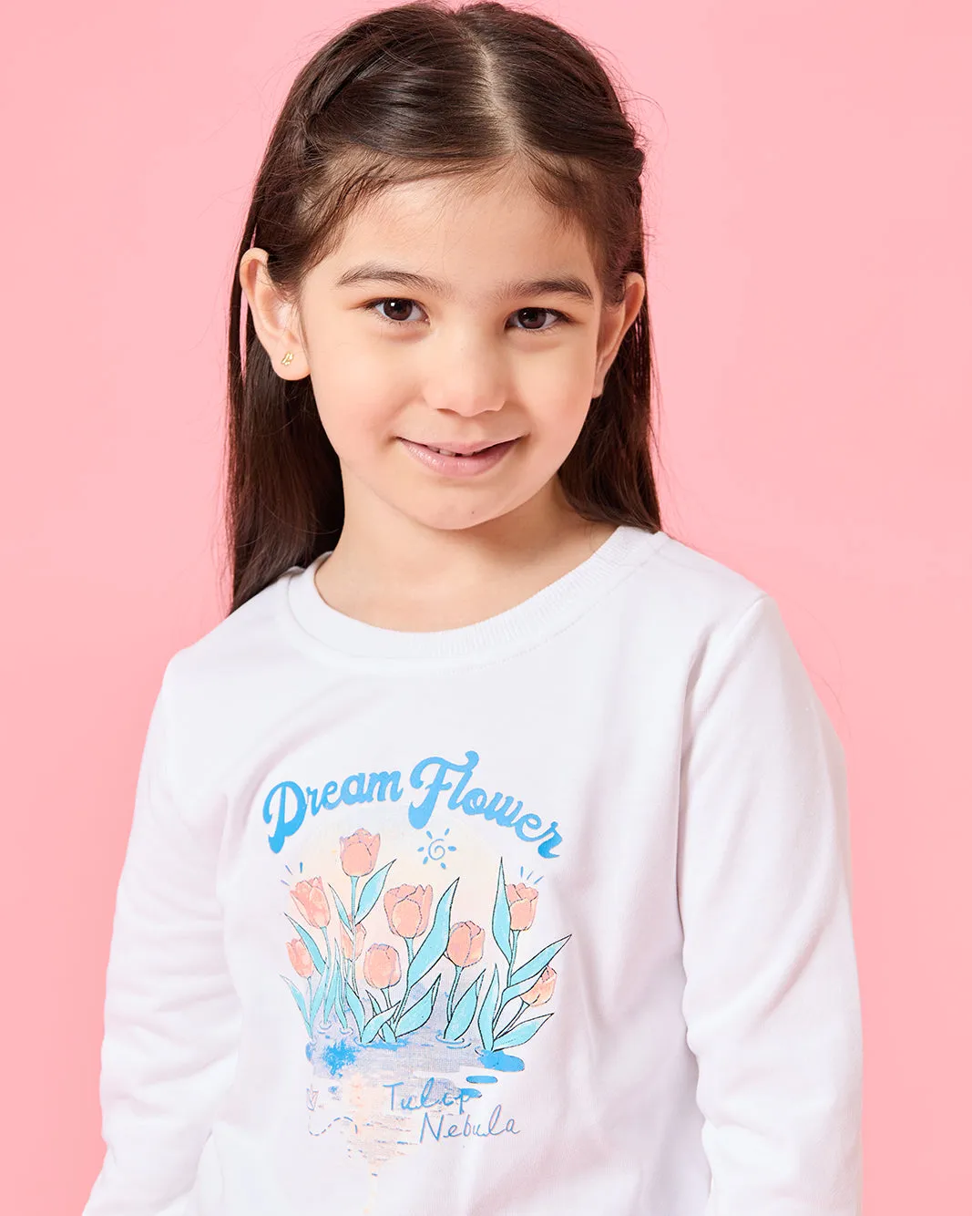 Girls White Floral Print T-Shirt sold by Redtag product image thumbnail 4