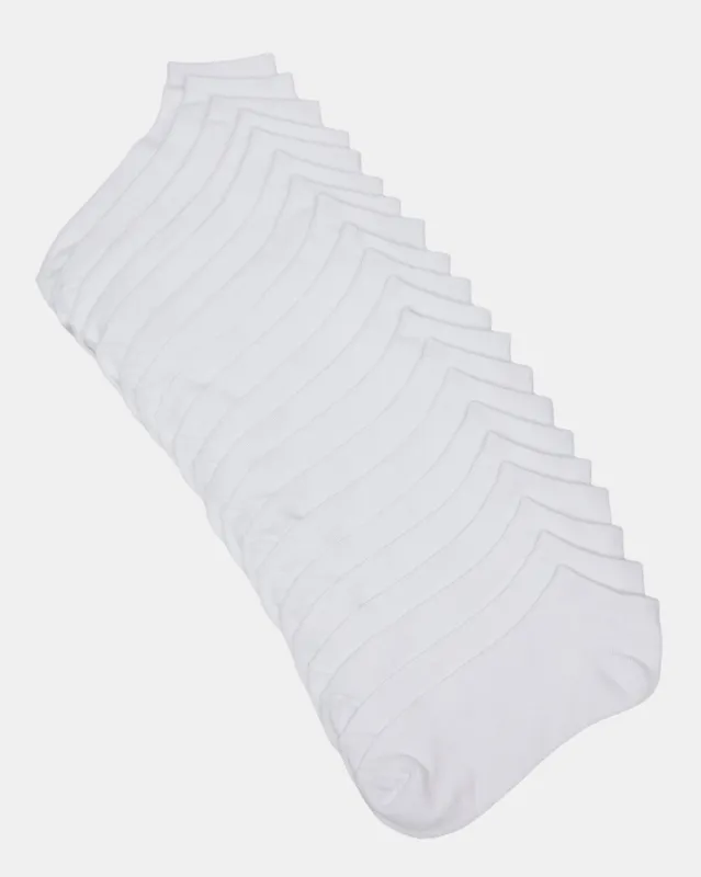 Men White Plain Socks Set (Pack of 10) sold by Redtag