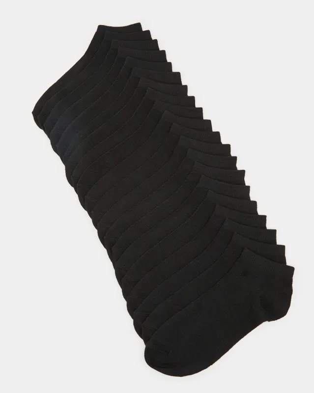 Men Black Plain Socks Set (Pack of 10) sold by Redtag