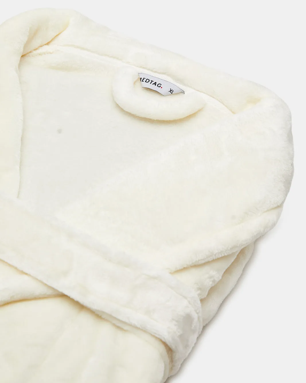 Cream Flannel Bathrobe (XL) sold by Redtag product image thumbnail 2