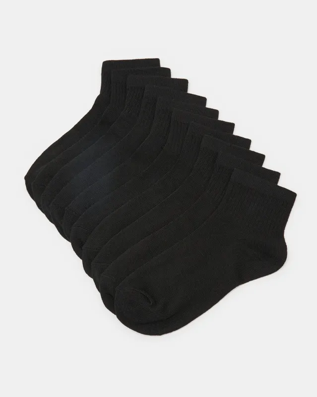 Senior Boys Black High Ankle Length Socks (Pack of 5) sold by Redtag