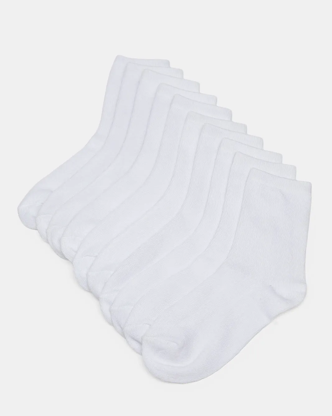Senior Boys White Crew Length Socks (Pack of 5) sold by Redtag