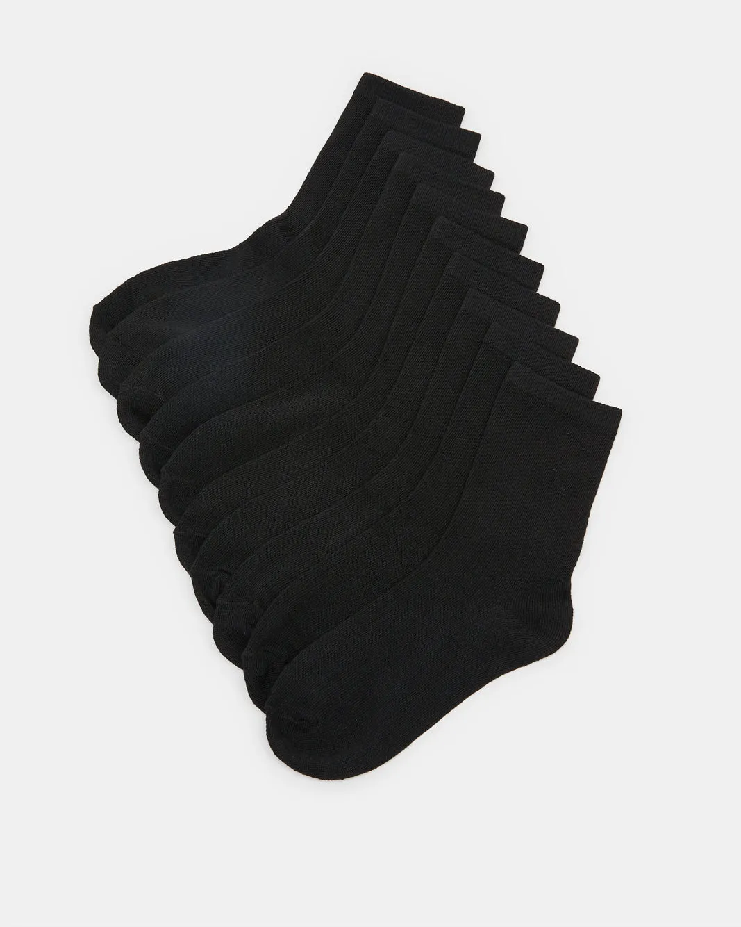 Senior Boys Black Crew Length Socks (Pack of 5) sold by Redtag