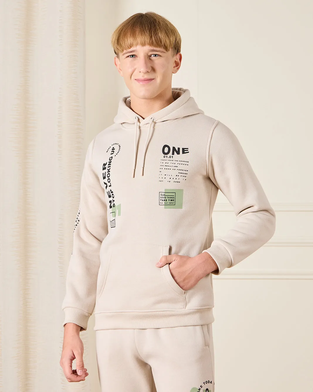 Senior Boys Beige Printed Jogger Set (2 Piece) sold by Redtag product image thumbnail 2