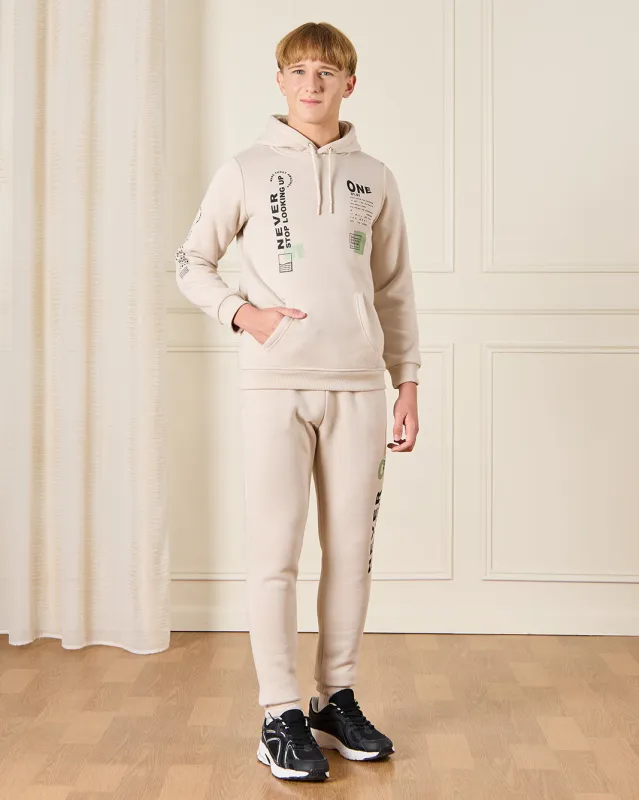 Senior Boys Beige Printed Jogger Set (2 Piece) sold by Redtag
