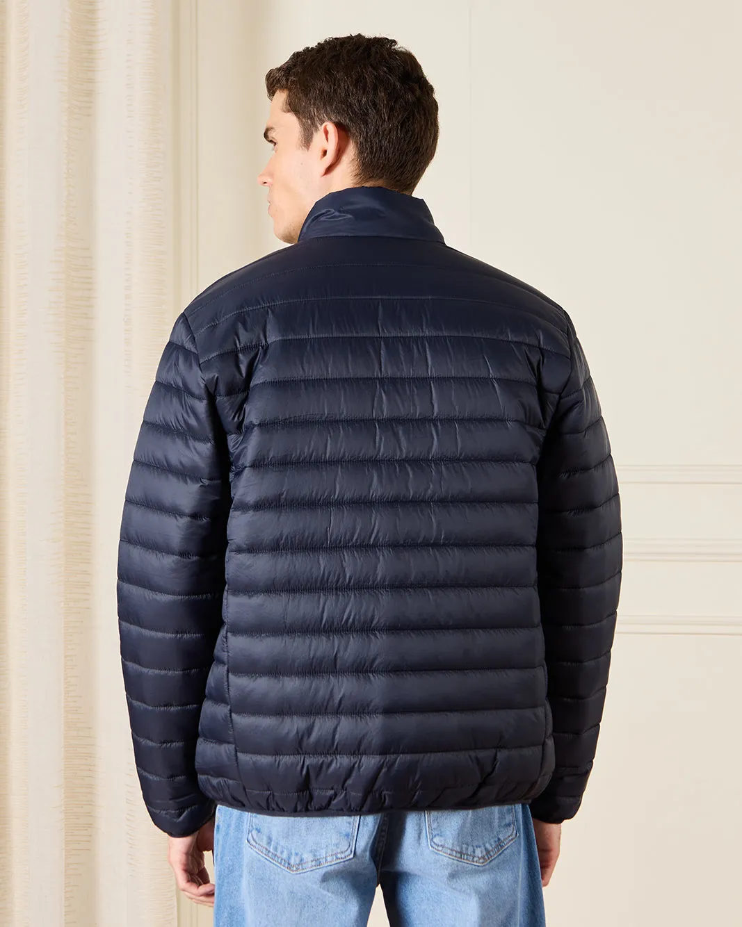 Men Navy Padded Puffer Jacket sold by Redtag product image thumbnail 3