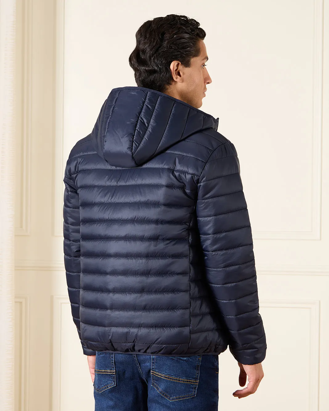 Men Navy Long Sleeve Puffer Jacket sold by Redtag product image thumbnail 3