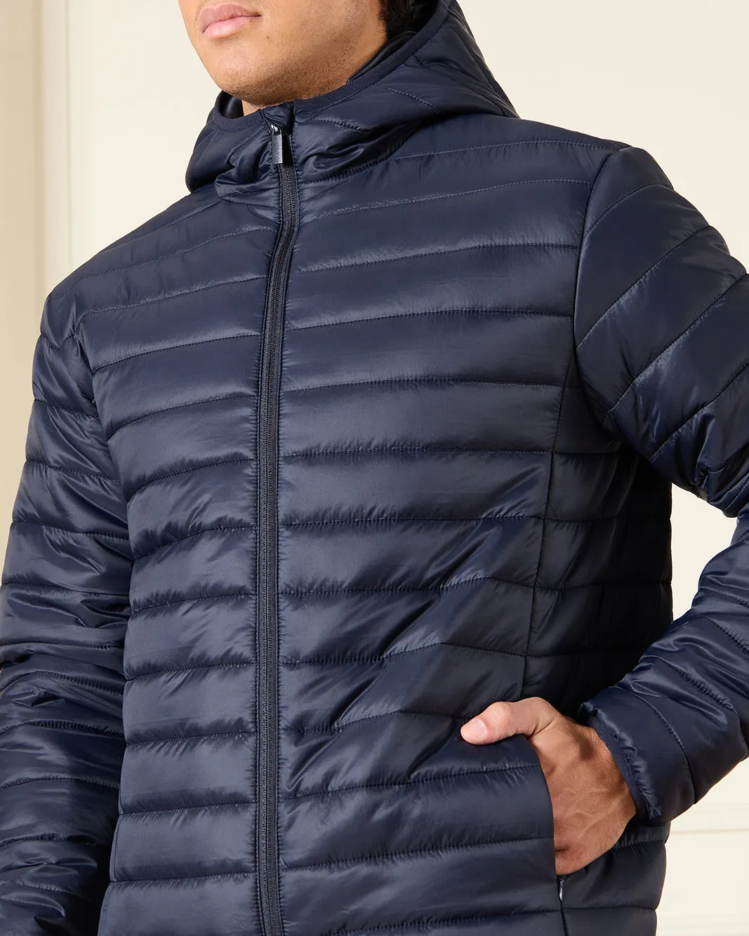 Men Navy Long Sleeve Puffer Jacket sold by Redtag product image thumbnail 4