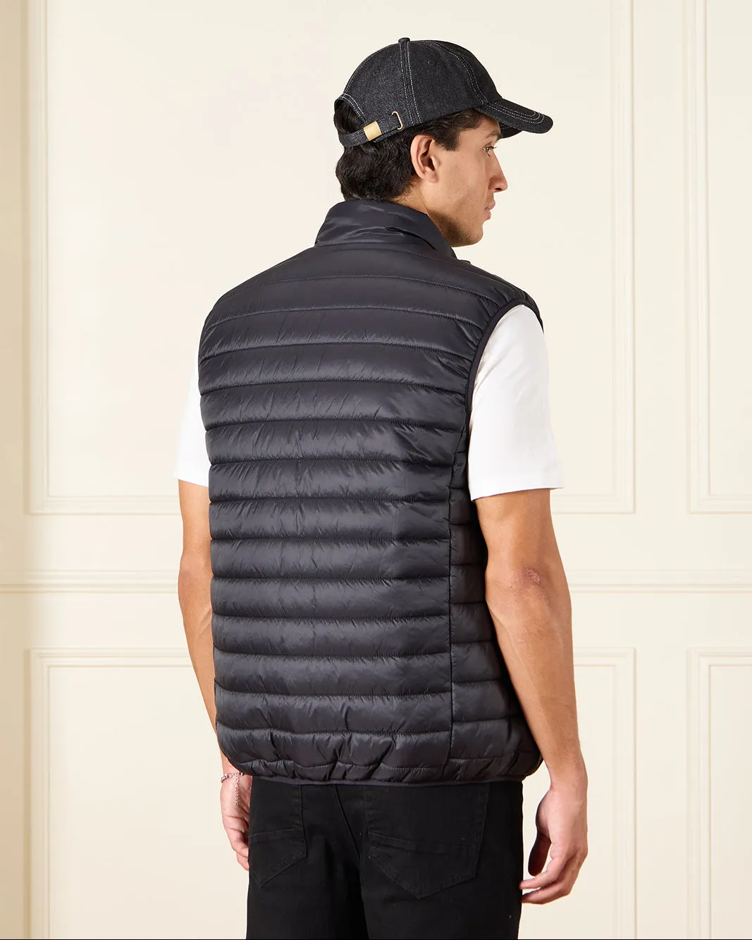 Men Navy Sleeveless Puffer Jacket sold by Redtag product image thumbnail 3